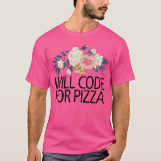Floral Flowers Waterverf Funny codeert Pizz T-shirt