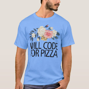 Floral Flowers Waterverf Funny codeert Pizz T-shirt