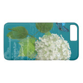 Floral Flowers White Hydrangea Butterfly Script Case-Mate iPhone Case (Achterkant (Horizontaal))
