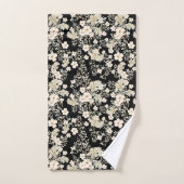 Floral Flowers Wildbloemen verlaten zwarte achterg Bad Handdoek (Handdoek)