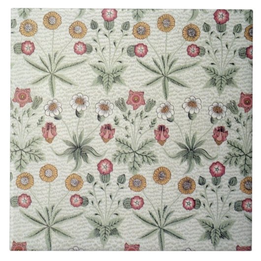 Floral Flowers William Morris Daisy Tegeltje (Voorkant)