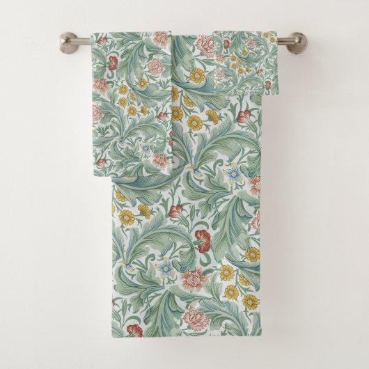  Floral Flowers William Morris Leicester Bad Handdoek (Insitu)