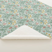  Floral Flowers William Morris Leicester Sherpa Deken (3/4)