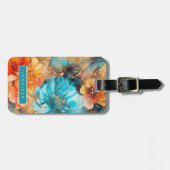 Floral Fluid Ink Bagagelabels (Voorkant horizontaal)