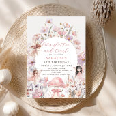 Floral Flutter and Twirl Fairy Birthday Invitation Kaart
