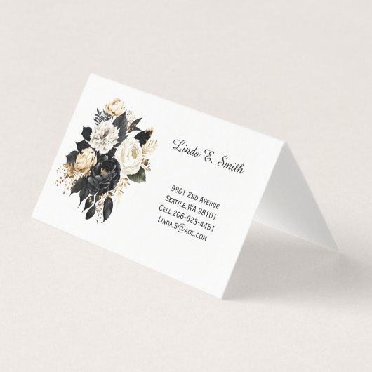 Floral Folded Calling Card Kaart (Voorkant)