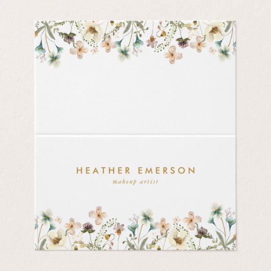 Floral Folded Visitekaartje (Buitenkant ongevouwen)