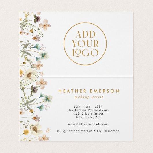 Floral Folded Visitekaartje (Binnenkant ongevouwen)