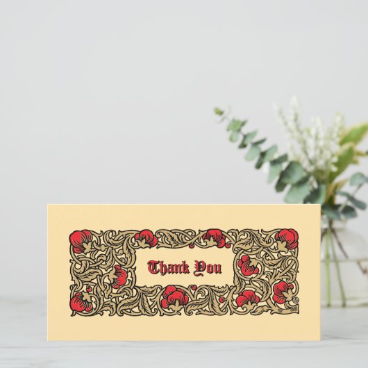 Floral Foliage Bedankkaart (Staand voorkant)