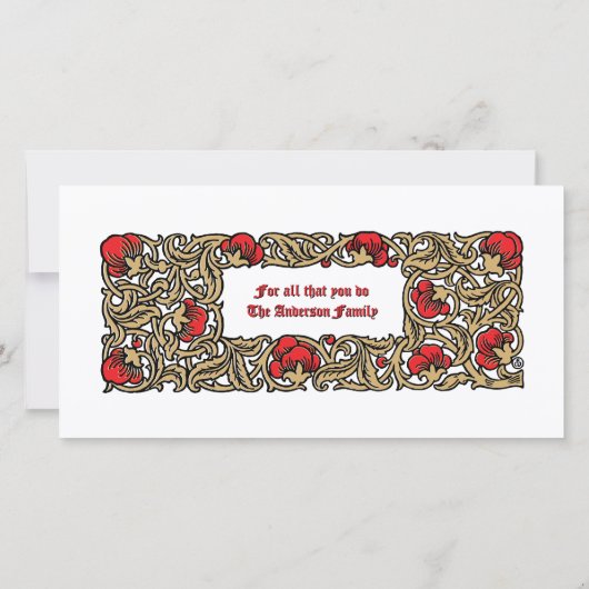 Floral Foliage Bedankkaart (Achterkant)