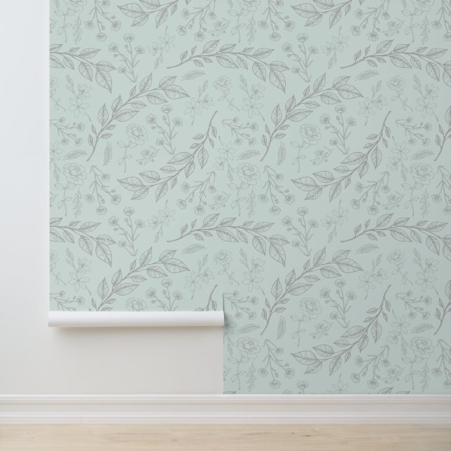 Floral Foliage Behang (Applicatie)