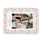 Floral Foliage Elegant Christmas Foto Magneet (Horizontaal)