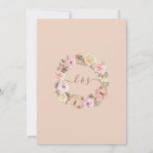  Floral Foliage Pink Gold Boho Wedding Kaart (Achterkant)