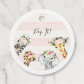 Floral Foliage Safari Baby shower Pop it Bedankjes Labels (Achterkant)