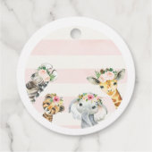 Floral Foliage Safari Baby shower Rond Bedankjes Labels (Achterkant)