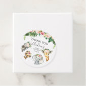 Floral Foliage Safari Baby shower Rond Bedankjes Labels (In situ)
