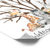 Floral Foliage Safari Vingerafdruk Gastenboek Post Poster (Hoek)