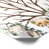 Floral Foliage Safari Vingerafdruk Gastenboek Post Poster (Hoek)