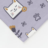 Floral Foliage Sweet Little kat Kittens Pattern Fleece Deken (Hoek)