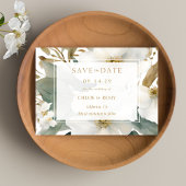Floral Foliage Waterverf Bruiloft Save the Date Kaart