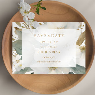 Floral Foliage Waterverf Bruiloft Save the Date Kaart