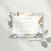 Floral Foliage Waterverf Bruiloft Save the Date Kaart