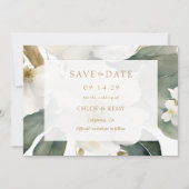 Floral Foliage Waterverf Bruiloft Save the Date Kaart (Voorkant)