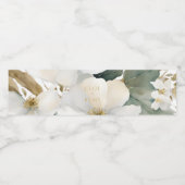 Floral Foliage Waterverf Bruiloft Waterfles Etiket (Enkel label)