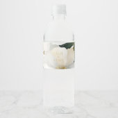 Floral Foliage Waterverf Bruiloft Waterfles Etiket (Voorkant)