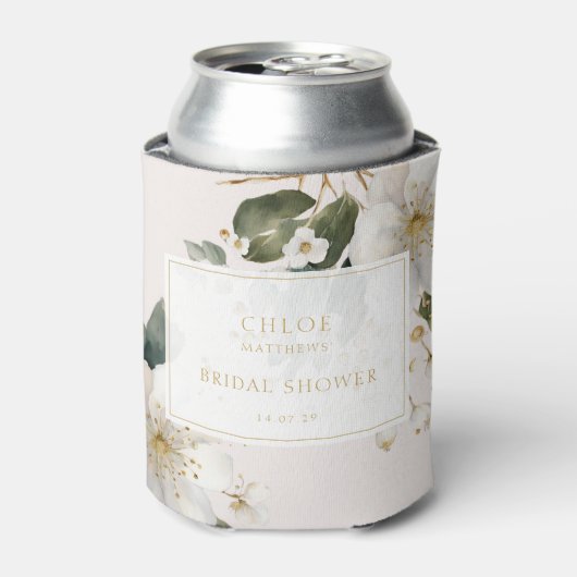 Floral Foliage Waterverf Vrijgezellenfeest Blikjeskoeler (Blikje Voorkant)