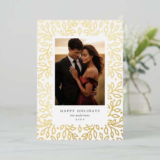 Floral Folie Prettige feestdagen (Staand Voorkant)