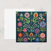 Floral Folk Art Design Bedankkaart (Voorkant / Achterkant)