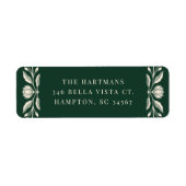 Floral Folk Art Kerstvakantie Retouradres Etiket (Voorkant)