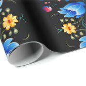 Floral Folk Art Modern Cadeaupapier (Rol Hoek)