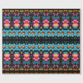 Floral Folk Art Modern Cadeaupapier (Vlak)