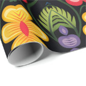Floral Folk Art Modern Cadeaupapier (Rol Hoek)