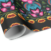 Floral Folk Art Modern Cadeaupapier (Rol Hoek)