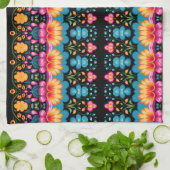 Floral Folk Art Modern Theedoek (Gevouwen)