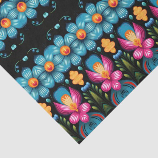 Floral Folk Art Modern Tissuepapier (Detail)