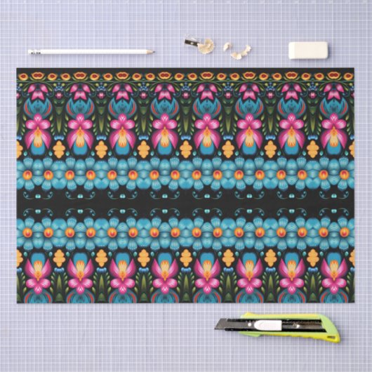 Floral Folk Art Modern Tissuepapier (Craft)