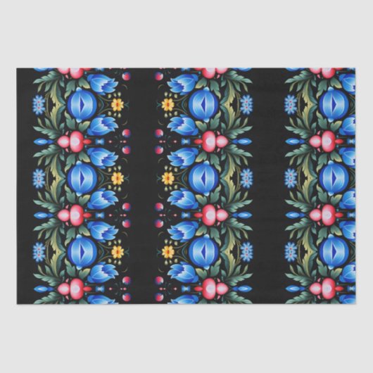 Floral Folk Art Modern Tissuepapier (Voorkant)