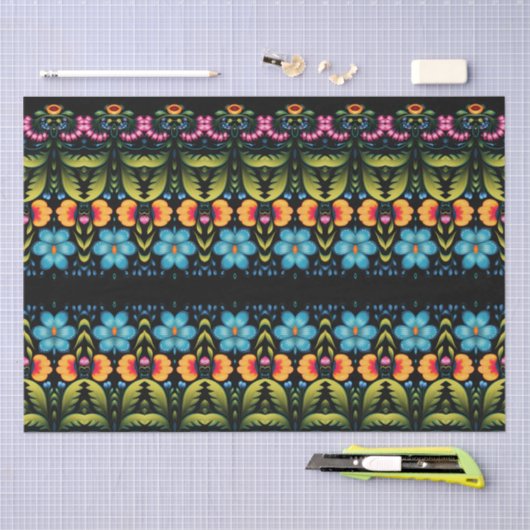 Floral Folk Art Modern Tissuepapier (Craft)