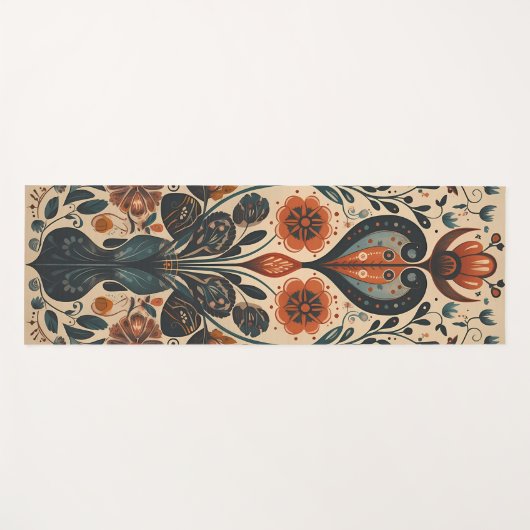 Floral Folk Art Yogamat (Voorkant (horizontaal))