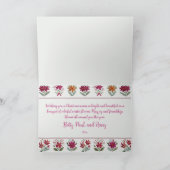 Floral Folk Christmas Feestdagen Kaart (Binnen)