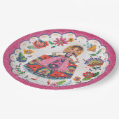 Floral Folk Garden | Geboortedag | Borden voor par Papieren Bordje (Gekanteld)