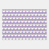 Floral Fondant Roos Wedding Cake Paars Heart Inpakpapier Vel (Voorkant 3)