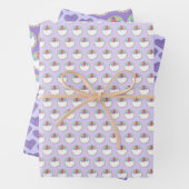 Floral Fondant Roos Wedding Cake Paars Heart Inpakpapier Vel (In situ)