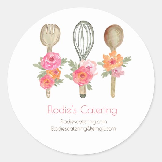 Floral food bedrijf catering product sticker (Voorkant)