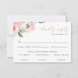 Floral Food Chole Reply Reply Pink & Gold Waterver RSVP Kaartje