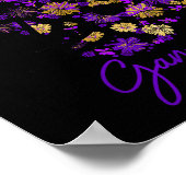 Floral Football Game Day Girly Team Srit Purple Bl Poster (Hoek)